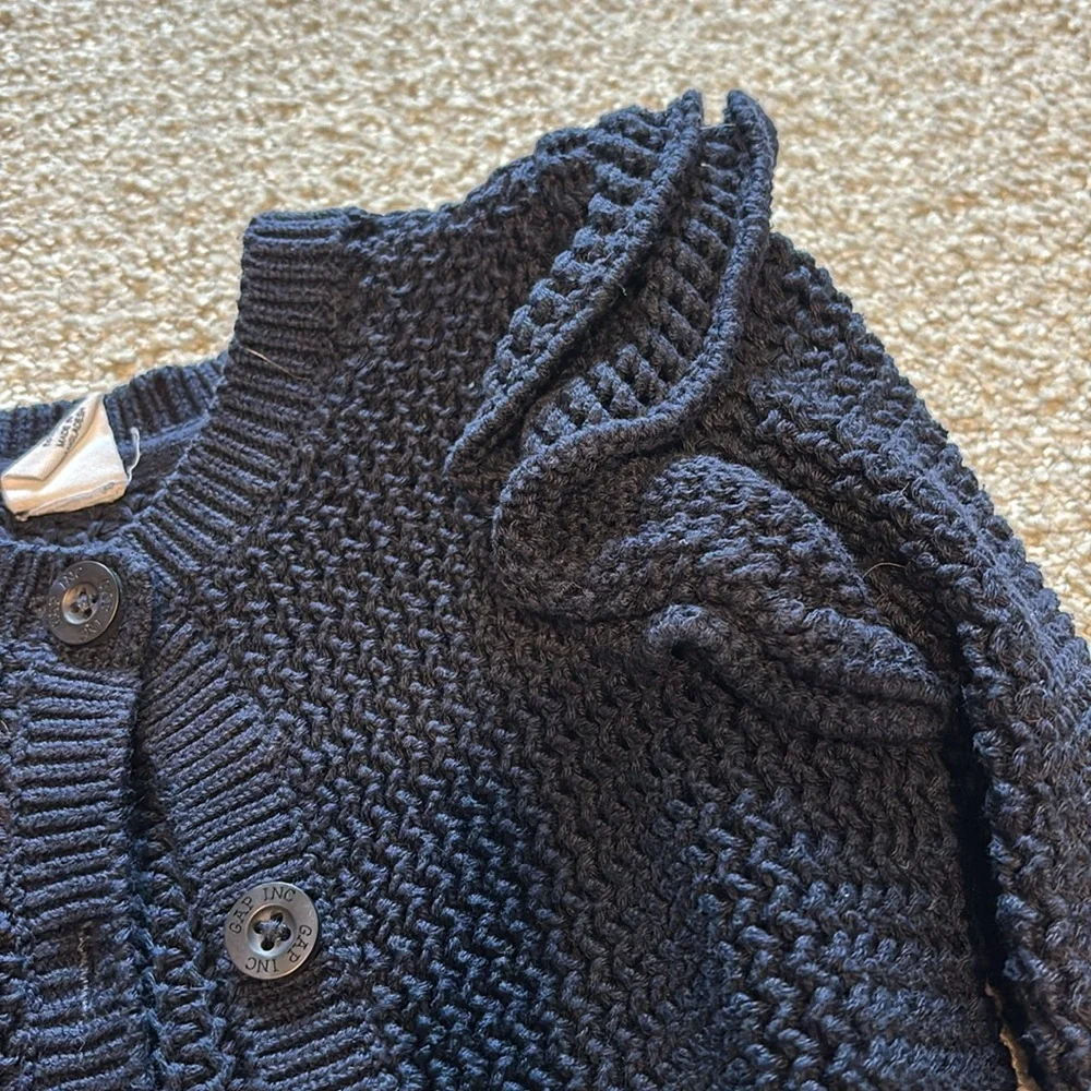 GAP Kids Navy Ruffle Cardigan